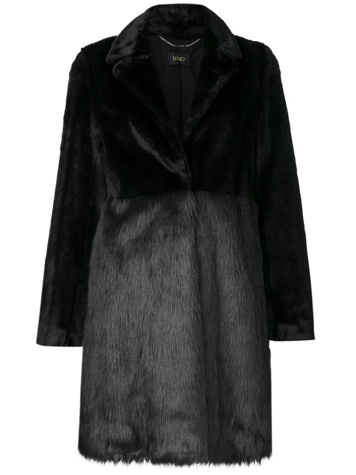 Liu Jo Classic Fur Coat - Black
