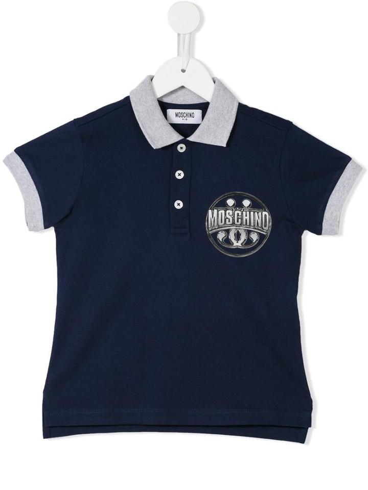 Moschino Kids Logo Polo Shirt, Toddler Boy's, Size: 5 Yrs, Blue