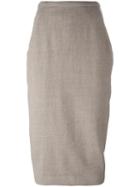 Rick Owens Draped Back Pencil Skirt, Women's, Size: 40, Nude/neutrals, Virgin Wool/cupro