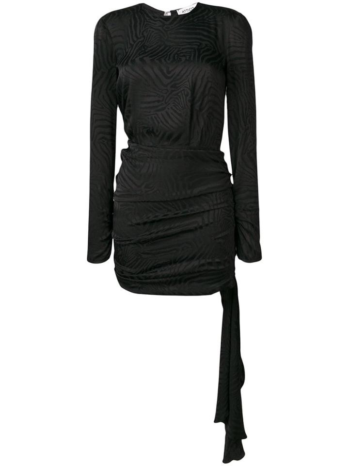Attico Zebra Jacquard Dress - Black