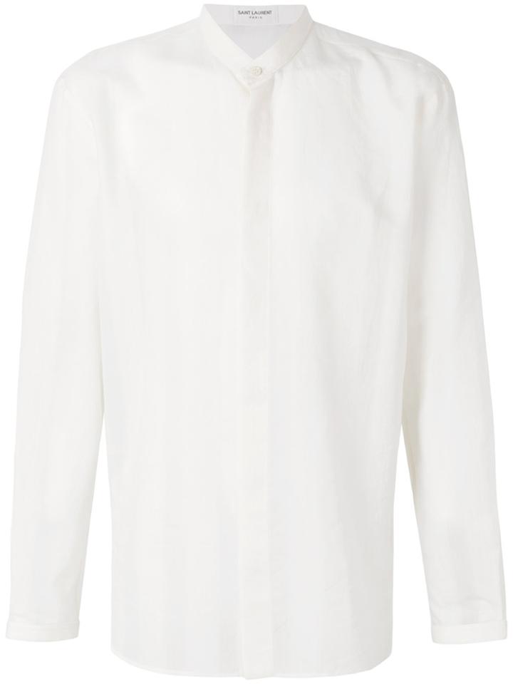 Saint Laurent Mandarin Collar Shirt - White