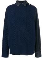 Sacai Hybrid Denim Knitted Jumper - Blue