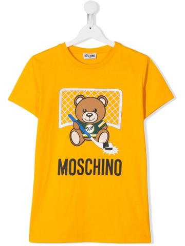 Moschino Kids Teen Teddy Bear Hockey T-shirt - Yellow