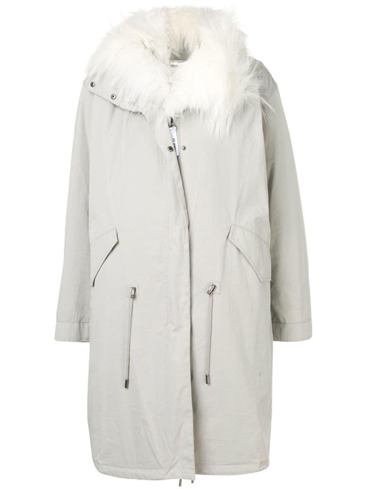 Yves Salomon Fur Collar Parka - Grey