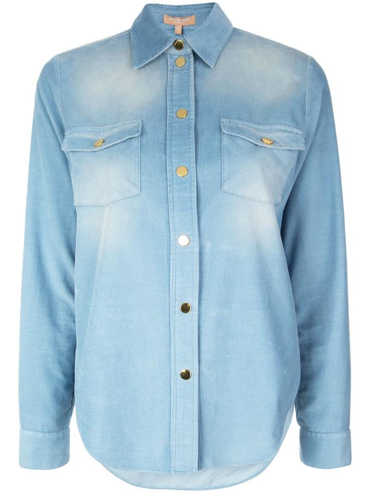 Michael Kors Washed Pincord Shirt - Blue