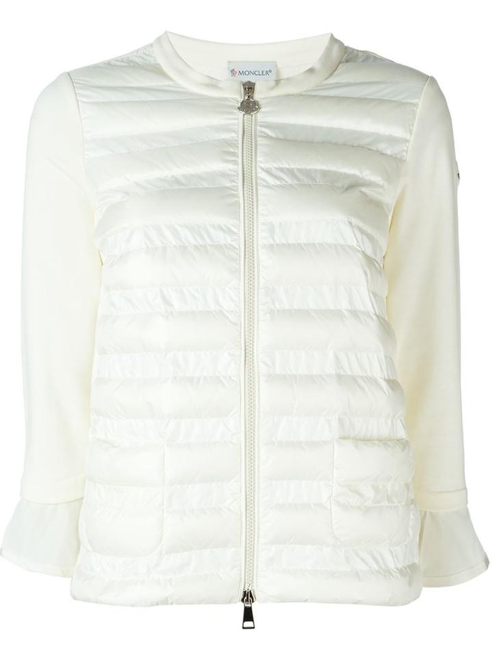 Moncler 'maglia' Padded Front Jacket, Women's, Size: Medium, Nude/neutrals, Cotton/feather Down/polyester