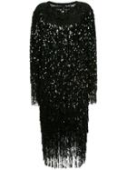 Romance Was Born Razzle Dazzle Fringe Dress - Black
