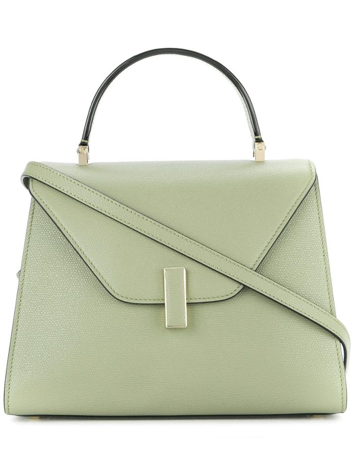 Valextra Structured Flap Top Tote Bag - Green