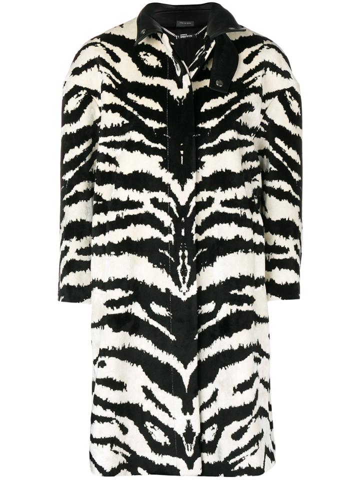 Alexander Mcqueen Tiger Jacquard Coat - Black