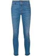 Ermanno Scervino Cropped Lace Appliqué Jeans - Blue