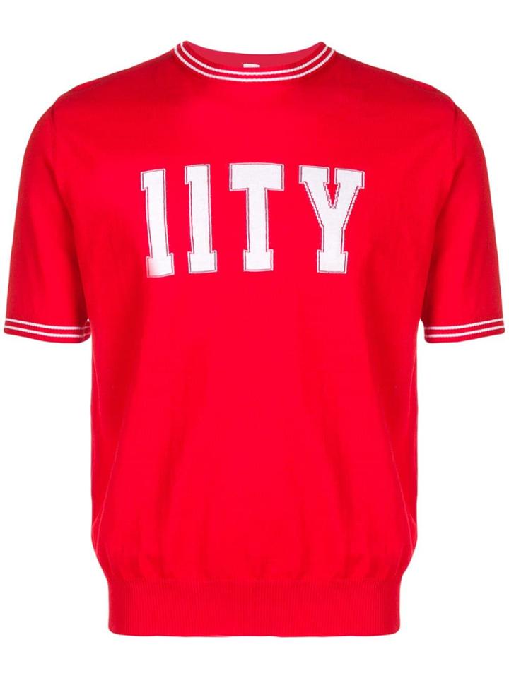 Eleventy Logo Print T-shirt - Red