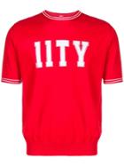 Eleventy Logo Print T-shirt - Red