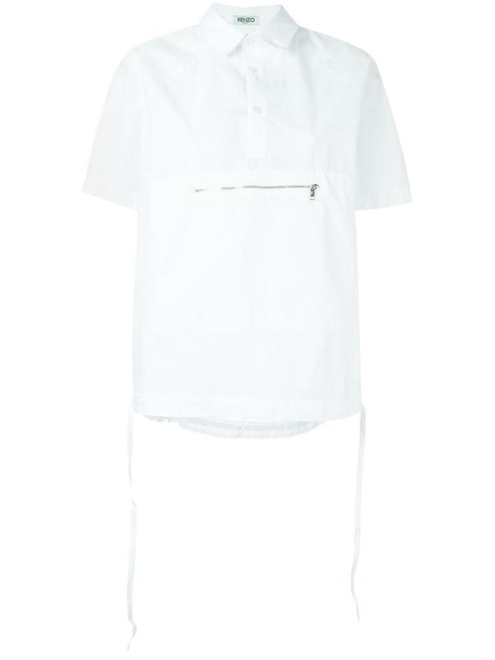 Kenzo Zip Detail Shirt, Men's, Size: Xl, White, Cotton
