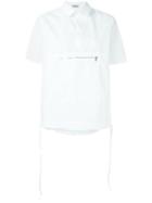 Kenzo Zip Detail Shirt, Men's, Size: Xl, White, Cotton