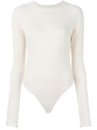 Mm6 Maison Margiela Long Sleeved Body, Women's, Size: Xs, Nude/neutrals, Cotton/spandex/elastane
