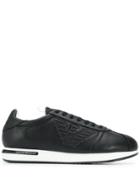 Emporio Armani Appliqué Detail Sneakers - Black