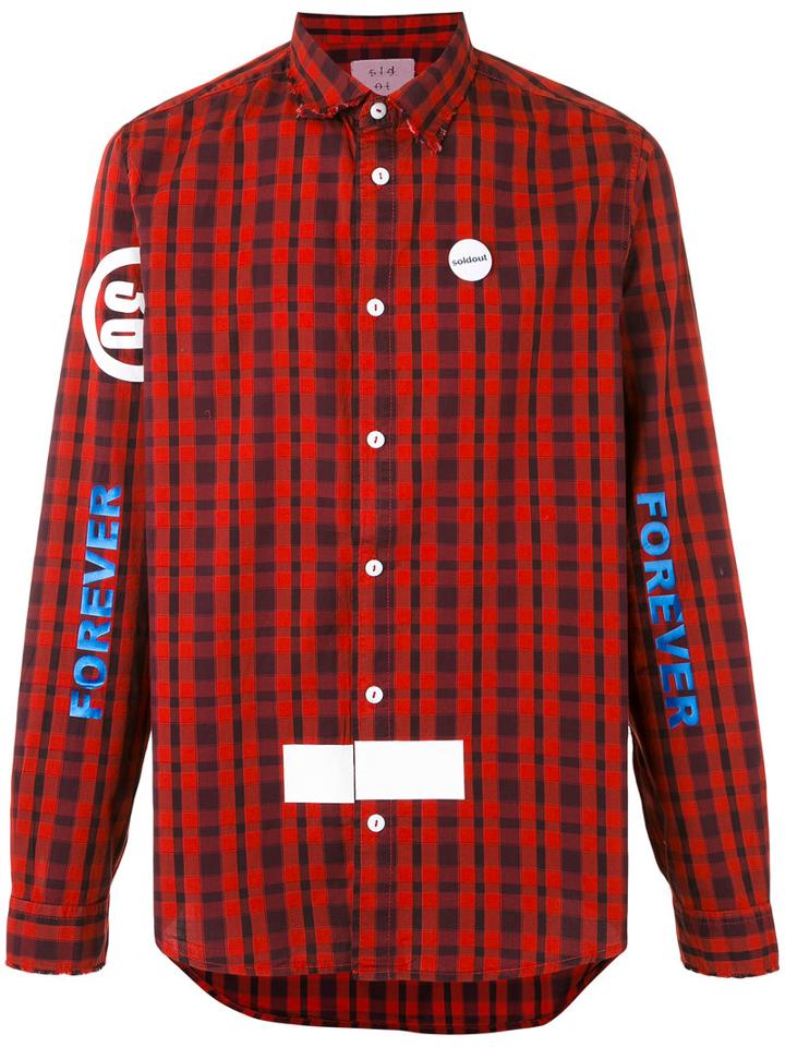 Sold Out Frvr - Printed Checked Shirt - Men - Cotton/spandex/elastane - L, Red, Cotton/spandex/elastane