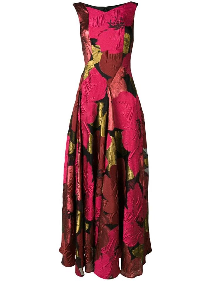 Talbot Runhof Oversized Poppy Flared Dress - Pink