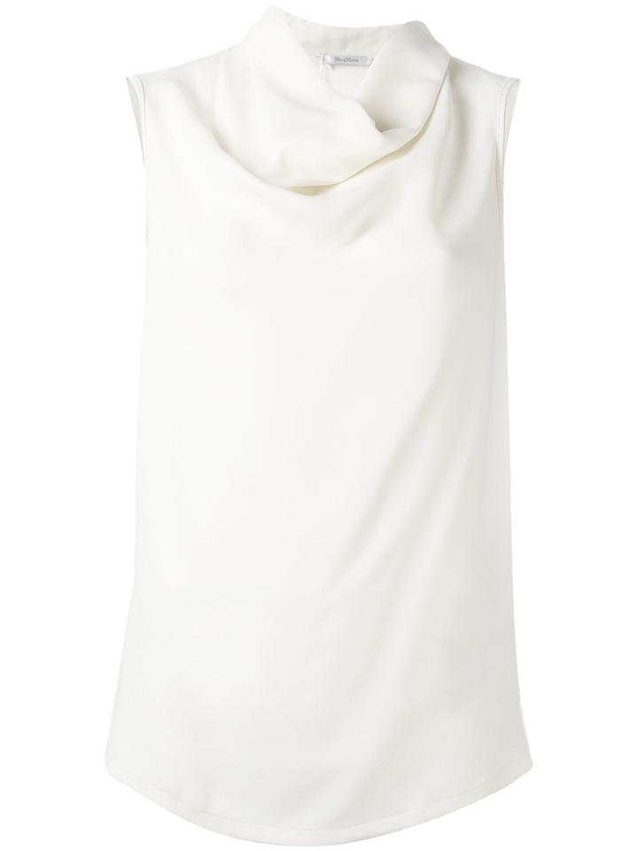 Max Mara Roll Neck Blouse, Size: 44, White, Silk/viscose