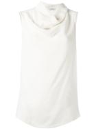 Max Mara Roll Neck Blouse, Size: 44, White, Silk/viscose
