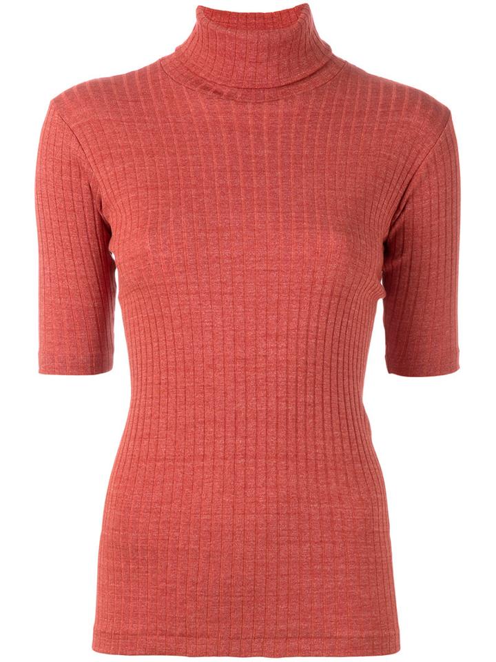 Roll-neck T-shirt - Women - Cotton - L, Red, Cotton, Libertine-libertine