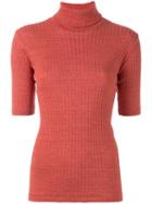 Roll-neck T-shirt - Women - Cotton - L, Red, Cotton, Libertine-libertine