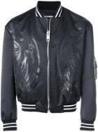 Les Hommes Dragon Patch Bomber Jacket - Black