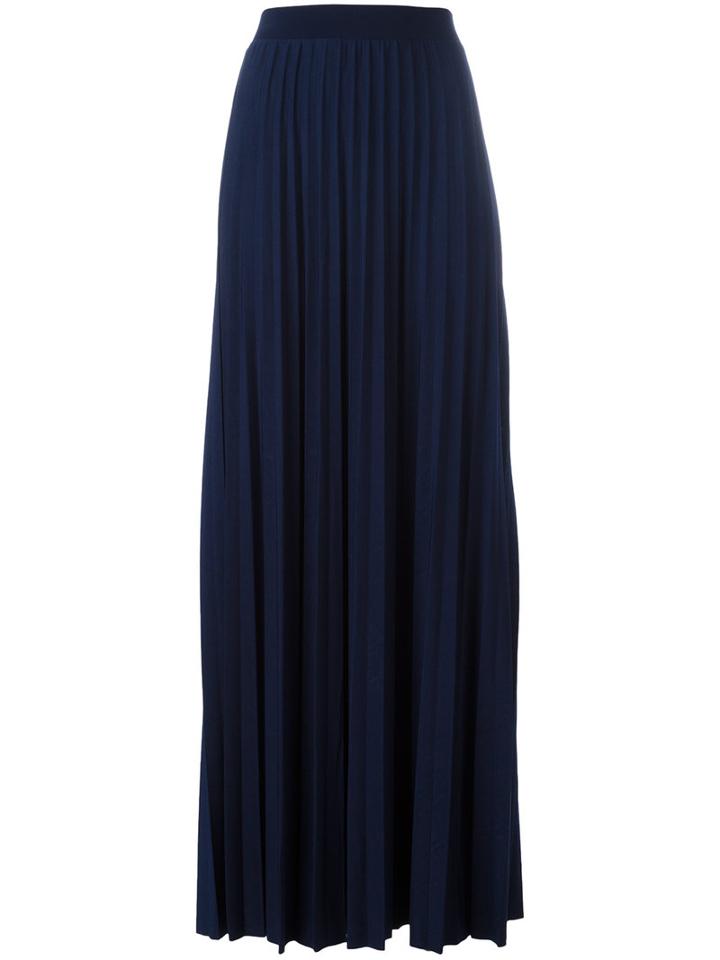Michael Michael Kors Pleated Maxi Skirt, Women's, Size: Medium, Blue, Polyester/spandex/elastane