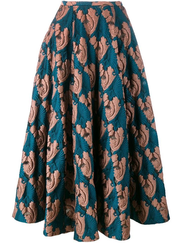 Emilia Wickstead 'eleanor' Skirt, Women's, Size: 10, Blue, Silk/polyamide/polyester