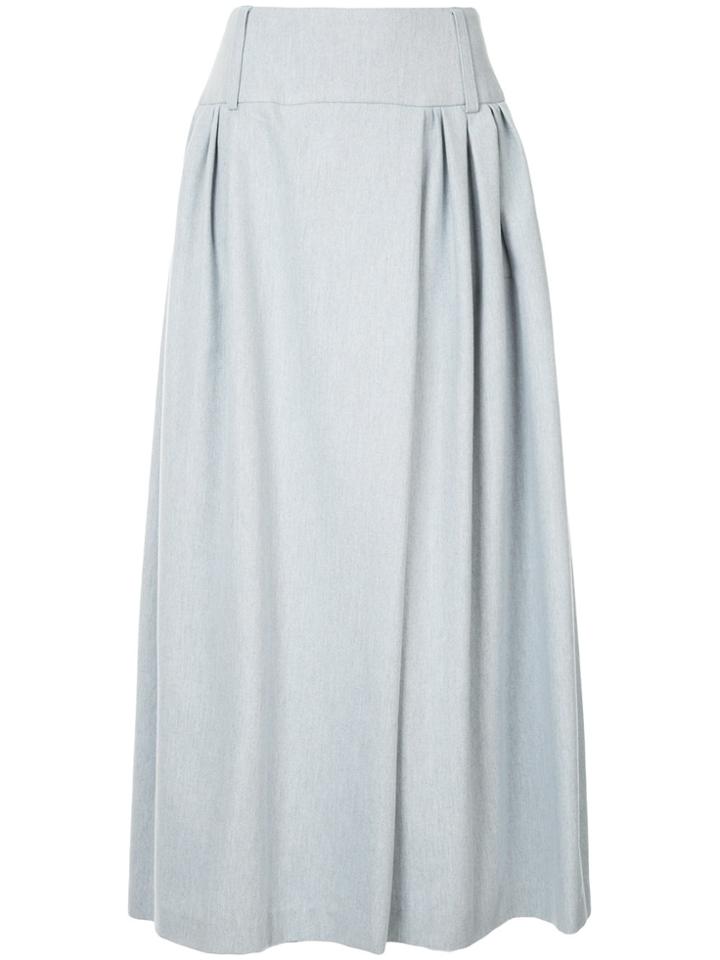Natasha Zinko Pleated Midi Skirt - Blue