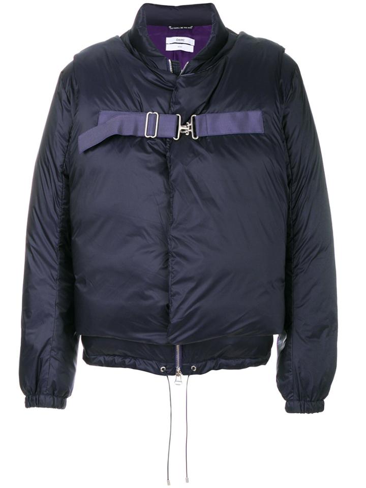Oamc Buckled Padded Jacket - Pink & Purple