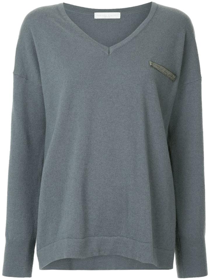 Fabiana Filippi Embellished Detail Jumper - Blue
