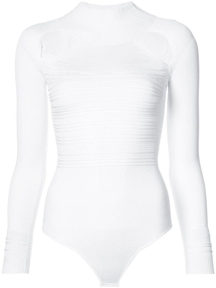 Cushnie Et Ochs - Chest Slits Playsuit - Women - Polyester/rayon - S, White, Polyester/rayon