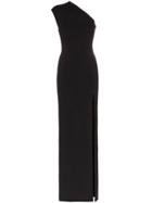Solace London Averie One Shoulder Side Split Maxi Dress - Black