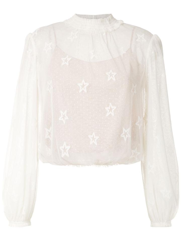 Nk Long Sleeved Tulle Blouse - White