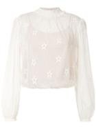 Nk Long Sleeved Tulle Blouse - White