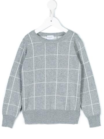 Arch & Line Grid Print Jumper, Boy's, Size: 10 Yrs, Grey