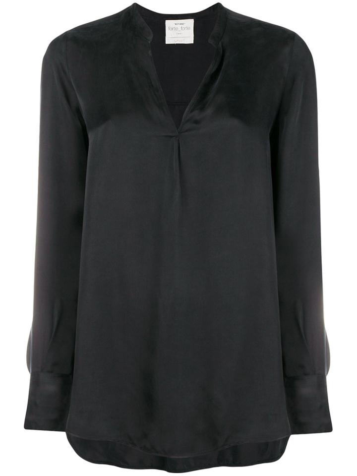 Forte Forte Band Collar Blouse - Black