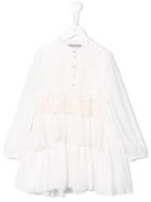 Ermanno Scervino Junior Longsleeved Tiered Dress, Girl's, Size: 10 Yrs, White