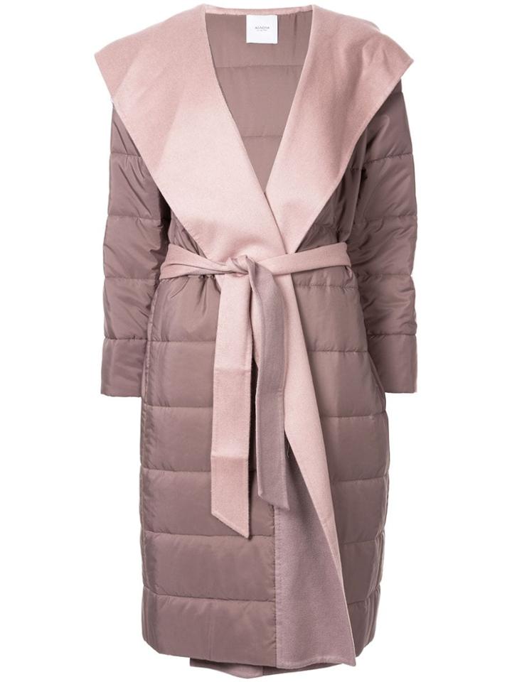 Agnona Cashmere-panelled Puffer Coat - Purple