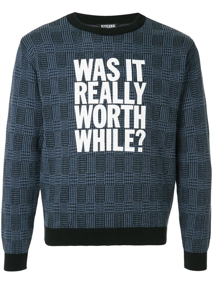 Hysteric Glamour Was It Really Worth While? Print Jumper - Black