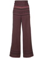 Cecilie Copenhagen Patterned Palazzo Pants - Pink & Purple