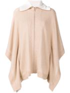 Magaschoni Collar Detail Poncho, Women's, Nude/neutrals, Cashmere
