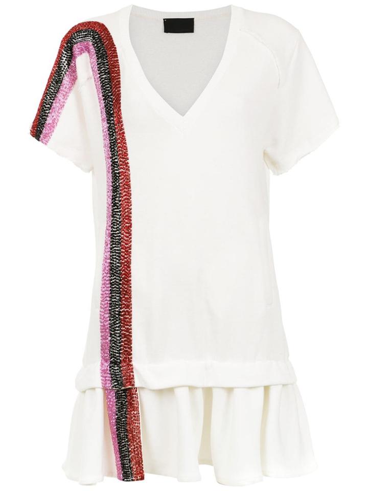 Andrea Bogosian Short Embroidered Dress - White