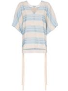 Lee Mathews Tilda Striped Poncho Top - Blue