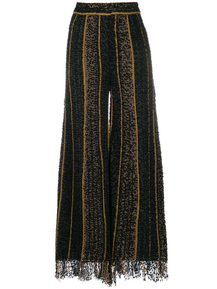 M Missoni Fringed Palazzo Trousers - Black