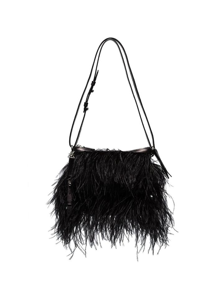 Marques'almeida Black Feather Shoulder Bag