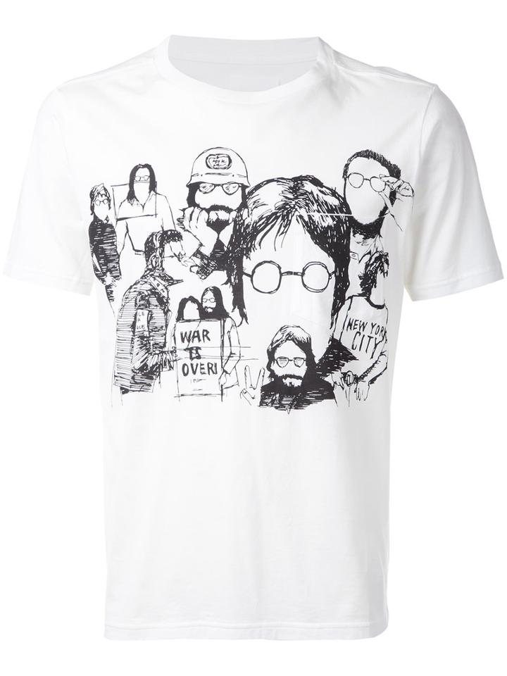 The Soloist Sketch Print T-shirt, Men's, Size: 46, White, Cotton