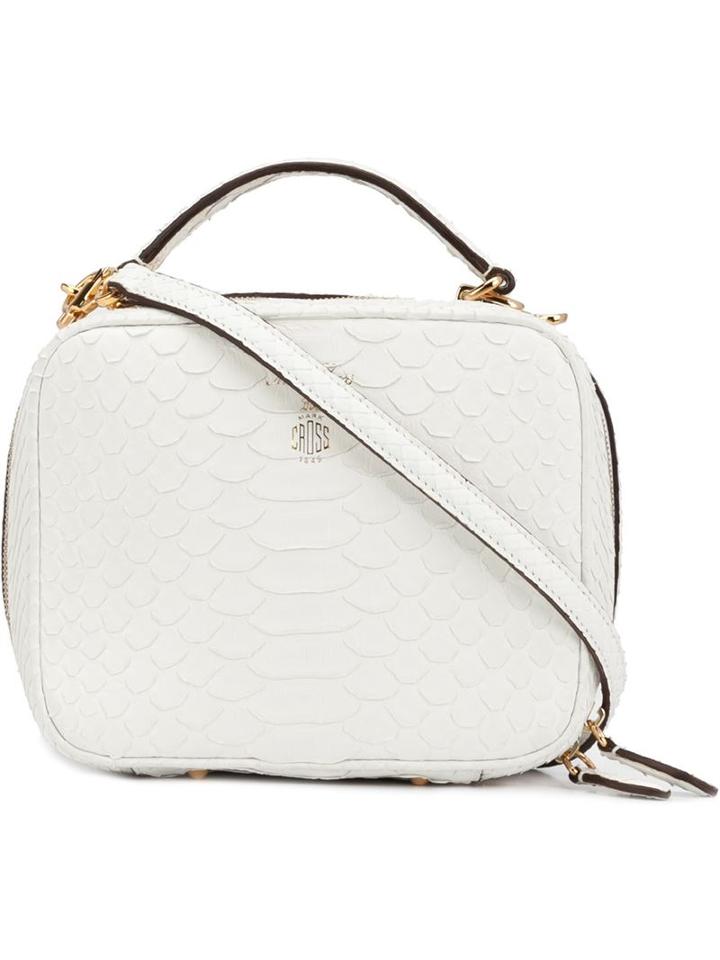 Mark Cross Laura Crossbody Bag, Women's, White, Python Skin