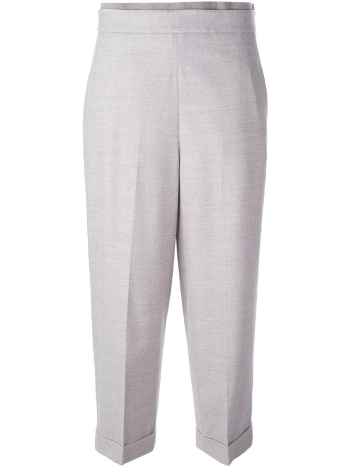 Fabiana Filippi Tapered Cropped Trousers, Women's, Size: 42, Grey, Cotton/polyester/spandex/elastane/wool